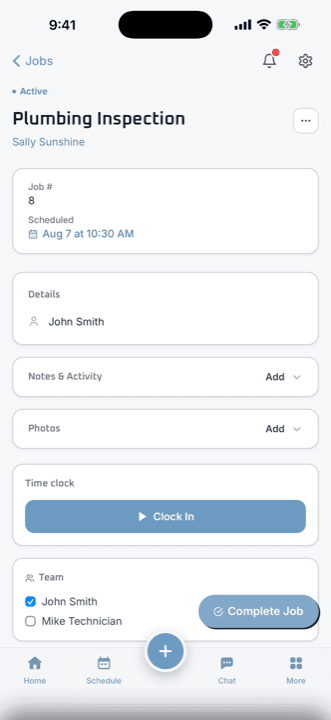 Jobs with a built-in time clock